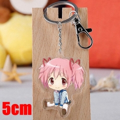 Puella Magi Madoka Magica Kaname Madoka Cartoon Pendant Key Ring Transparent Anime Acrylic Keychain