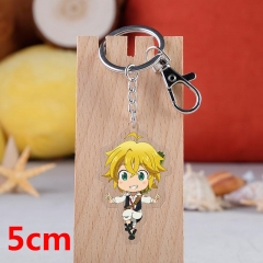 The Seven Deadly Sins Meliodas Cartoon Pendant Key Ring Transparent Anime Acrylic Keychain