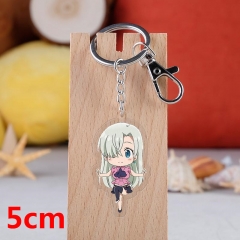 The Seven Deadly Sins Elizabeth Liones Cartoon Pendant Key Ring Transparent Anime Acrylic Keychain