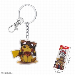 Pokemon Pikachu Cosplay Cartoon Decoration Key Ring Pendant Acrylic Anime Keychain