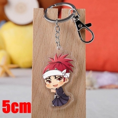 Bleach Abarai Renji Cartoon Pendant Key Ring Transparent Anime Acrylic Keychain