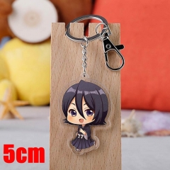 Bleach Kuchiki Rukia Cartoon Pendant Key Ring Transparent Anime Acrylic Keychain