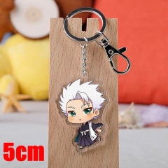 Bleach Hitsugaya Toushirou Cartoon Pendant Key Ring Transparent Anime Acrylic Keychain