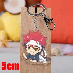 Shokugeki no Soma Yukihira soma Cartoon Pendant Key Ring Transparent Anime Acrylic Keychain