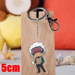 Ace Attorney Godot Cartoon Pendant Key Ring Transparent Anime Acrylic Keychain