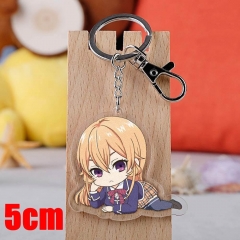 Shokugeki no Soma Nakiri erina Cartoon Pendant Key Ring Transparent Anime Acrylic Keychain