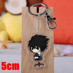 Death Note L Cartoon Pendant Key Ring Transparent Anime Acrylic Keychain