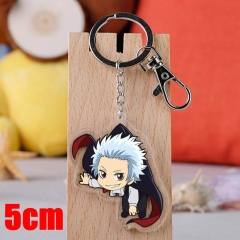 Gintama Sakata Gintoki Cartoon Pendant Key Ring Transparent Anime Acrylic Keychain