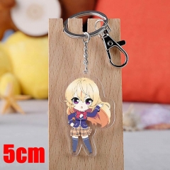 Shokugeki no Soma Nakiri erina Cartoon Pendant Key Ring Transparent Anime Acrylic Keychain