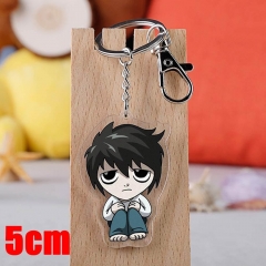 Death Note L Cartoon Pendant Key Ring Transparent Anime Acrylic Keychain