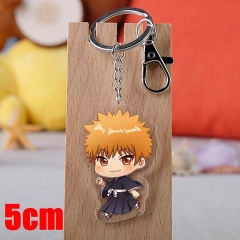 Bleach Kurosaki Ichigo Cartoon Pendant Key Ring Transparent Anime Acrylic Keychain