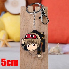Gintama Okita Sougo Cartoon Pendant Key Ring Transparent Anime Acrylic Keychain