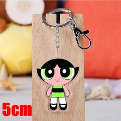 The Powerpuff Girls Buttercup Cartoon Pendant Key Ring Transparent Anime Acrylic Keychain