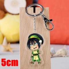 Avatar: The Last Airbender TophBeifong Cartoon Pendant Key Ring Transparent Anime Acrylic Keychain