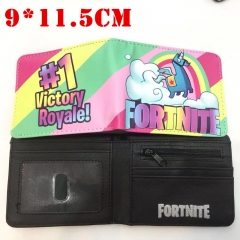 Fortnite Game Colorful Cosplay Cartoon Wallets PU Leather Coin Purse Bifold Anime Wallet