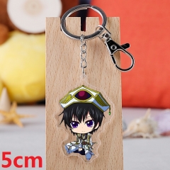 Code Geass Lelouch Lamperouge Cartoon Pendant Key Ring Transparent Anime Acrylic Keychain