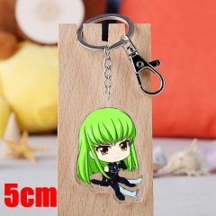 Code Geass C.C Cartoon Pendant Key Ring Transparent Anime Acrylic Keychain