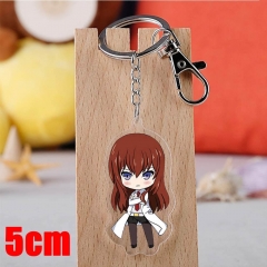 Steins Gate Makise Kurisu Cartoon Pendant Key Ring Transparent Anime Acrylic Keychain