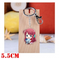 Zombie Land Saga Minamoto Sakura Cartoon Pendant Key Ring Transparent Anime Acrylic Keychain