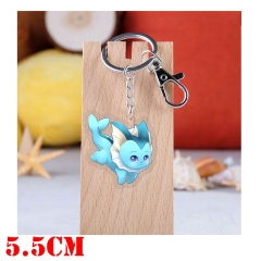 Pokemon Vaporeon Cartoon Pendant Key Ring Transparent Anime Acrylic Keychain