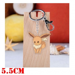 Pokemon Eevee Cartoon Pendant Key Ring Transparent Anime Acrylic Keychain