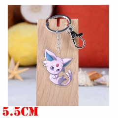Pokemon Espeon Cartoon Pendant Key Ring Transparent Anime Acrylic Keychain