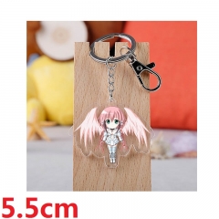 Sora No Otoshimono Icarus Cartoon Pendant Key Ring Transparent Anime Acrylic Keychain
