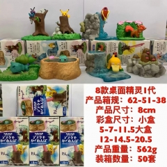 8CM 8PCS/SET Pokemon Cartoon PVC Anime Figure