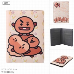 D03-BTS 防弹少年团BT21饼干 竖款彩图二折钱包卡包 11X15.2CM