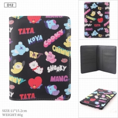 D12-BTS 防弹少年团BT21 竖款彩图二折钱包卡包 11X15.2CM
