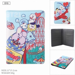 D15-BTS 防弹少年团BT21 竖款彩图二折钱包卡包 11X15.2CM