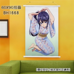 (60X90)BH1668-青春猪头少年不会梦到兔女郎学姐 动漫白色塑料杆挂画