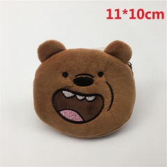 We Bare Bears Grizzly Cartoon Coin Purse Kawaii Wholesale Anime Plush Wallet