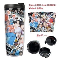 BTS 防弹少年团 BT21 星巴克防漏隔热杯子 7.4X18CM 400M