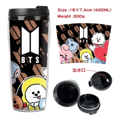 BTS 防弹少年团 BT21 星巴克防漏隔热杯子 7.4X18CM 400M