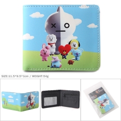 K-POP BTS BT21 Bulletproof Boy Scouts PU Leather Waller And Purse