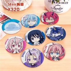 That Time I Got Reincarnated As A Slime Anime Tinplate Badge Pins (8pcs/Set)