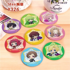 Code Geass Anime Tinplate Badge Pins (8pcs/Set)