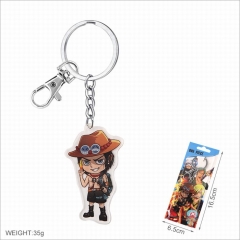 One Piece Ace Anime Cartoon Acrylic Keychain