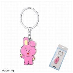 BTS防弹少年团BT21兔子五金钥匙扣挂件 5CM