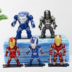 5PCS/SET Iron Man Model Toys Statue Anime PVC Figure