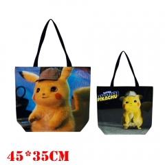 Detective Pikachu Movie Pikachu Zipper Canvas Shopping Bag