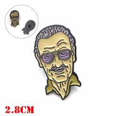 019速卖通热卖漫威之父斯坦·李 纪念款 卡通头像胸针