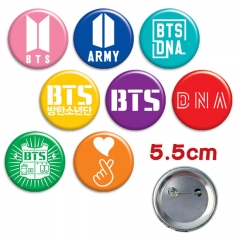 K-POP BTS BT21 Bulletproof Boy Scouts Cartoon Brooch Kawaii Fancy Pin 8pcs/set
