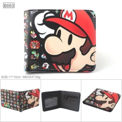 Super Mario Bros. Game PU Leather Wallet