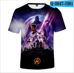 Marvel Comics Avengers: Endgame Movie 3D Print Casual Short Sleeve T Shirt