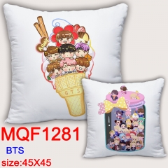 BTS防弹少年团BT21MQF1281 双面全彩抱枕靠垫 45X45CM