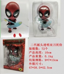 二代摇头透明双刀死侍公仔手办模型10厘米0.1kgs