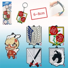 5 Designs Attack on Titan/Shingeki No Kyojin Soft Plastic Anime Keychain Pendant
