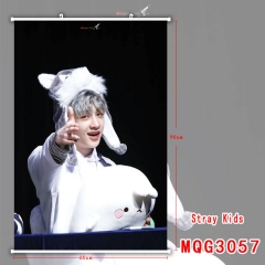 Stray Kids韩国明星周边MQG-3057白色塑料杆布画挂画 60X90墙画